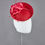 Thumbnail: Agate small tilted saucer hat with spray of silk camellias - side view