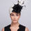 Thumbnail: Carmen teardrop shaped pillbox perching hat with large feather spray and roses