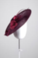 Miki winter saucer hat with 3 origami silk flowers