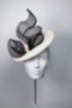 Sally-Ann Provan - Tamara sinamay saucer disc hat with large bow for Royal Ascot weddings and events - front view