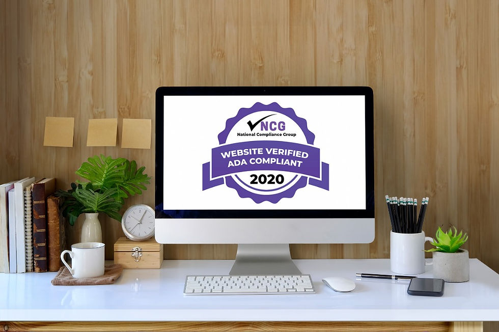 Computer Showing Website Verified ADA Compliant Stamp of Approval