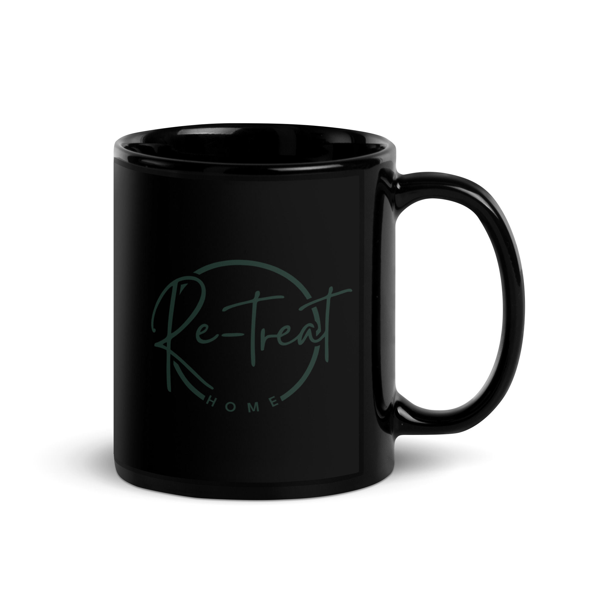 Re-treat Black Glossy Mug
