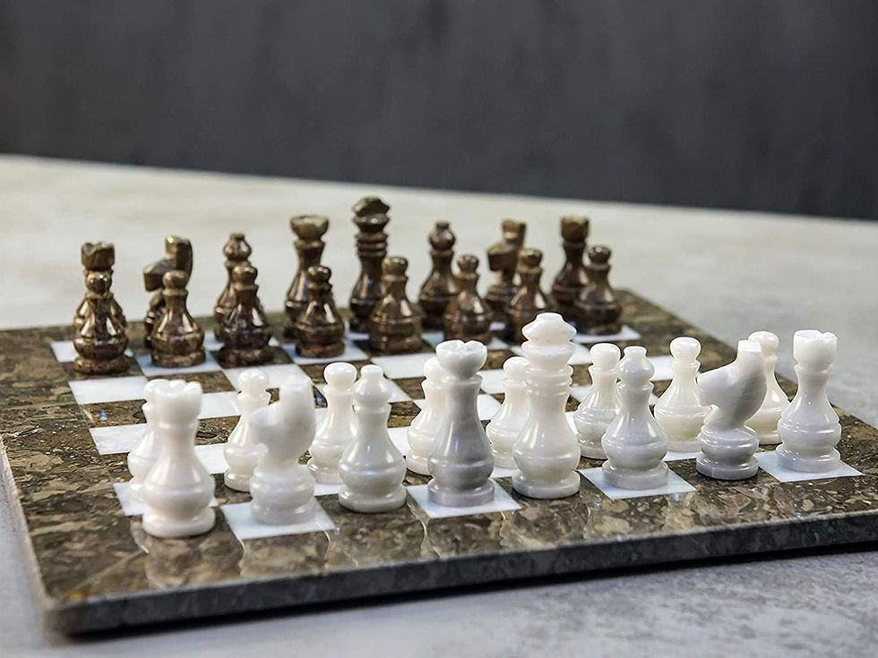 Oceanic and White 30 CM Full Marble Chess Board Game Set Staunton Marble Tourna