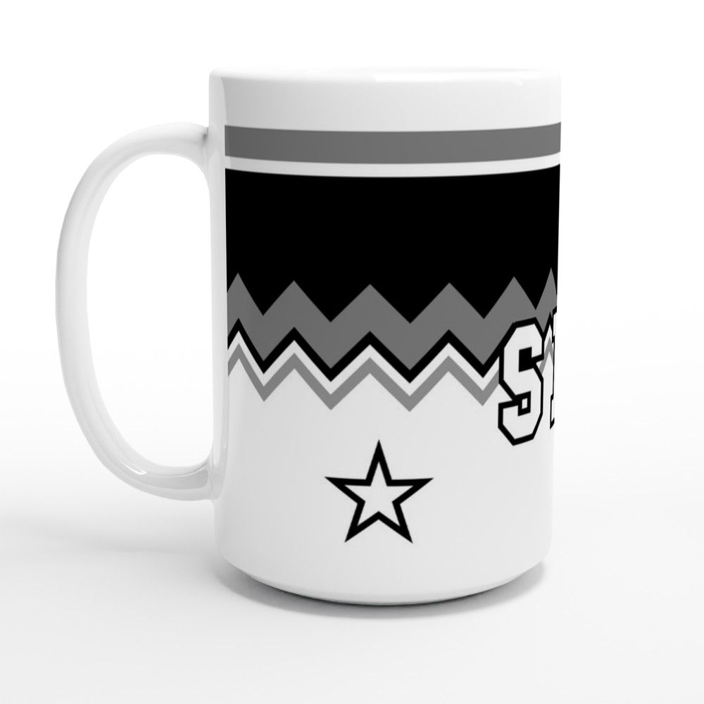 Ski Themed Star White Ceramic Mug 15oz