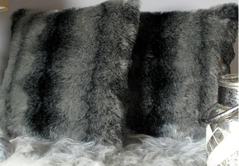 Black Faux Fur Cushions