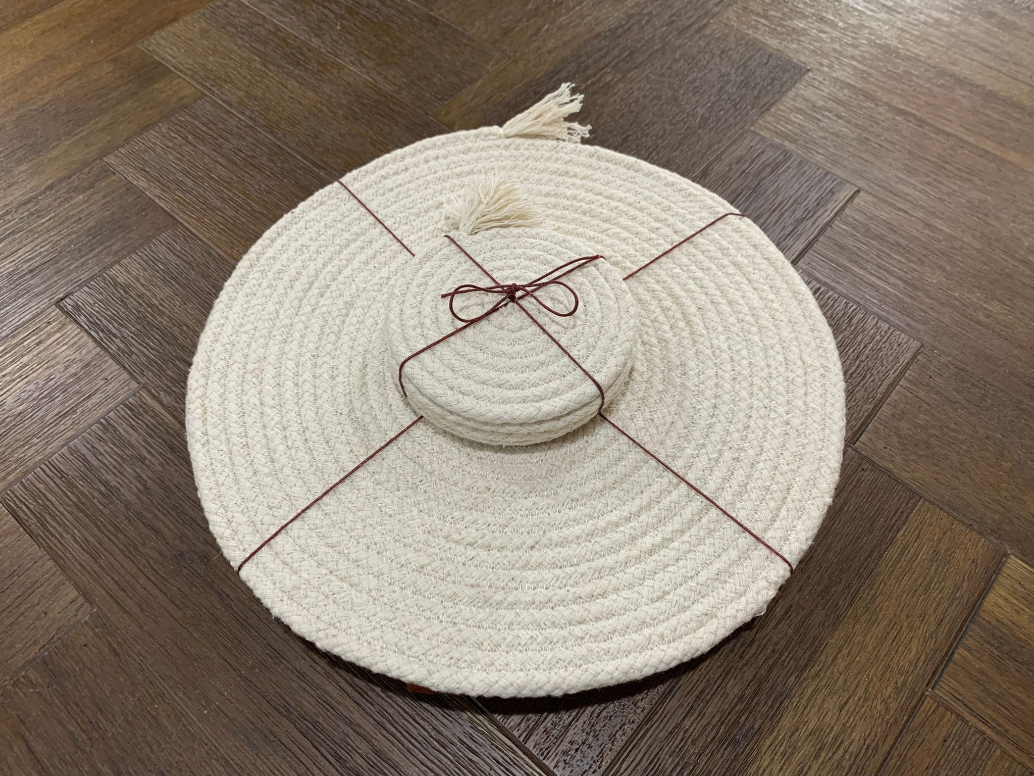 Set of Cotton Rope Coasters Placemats - MULTIPLE SETS