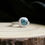 Thumbnail: 9ct Gold Square Cushion Crystal Ring