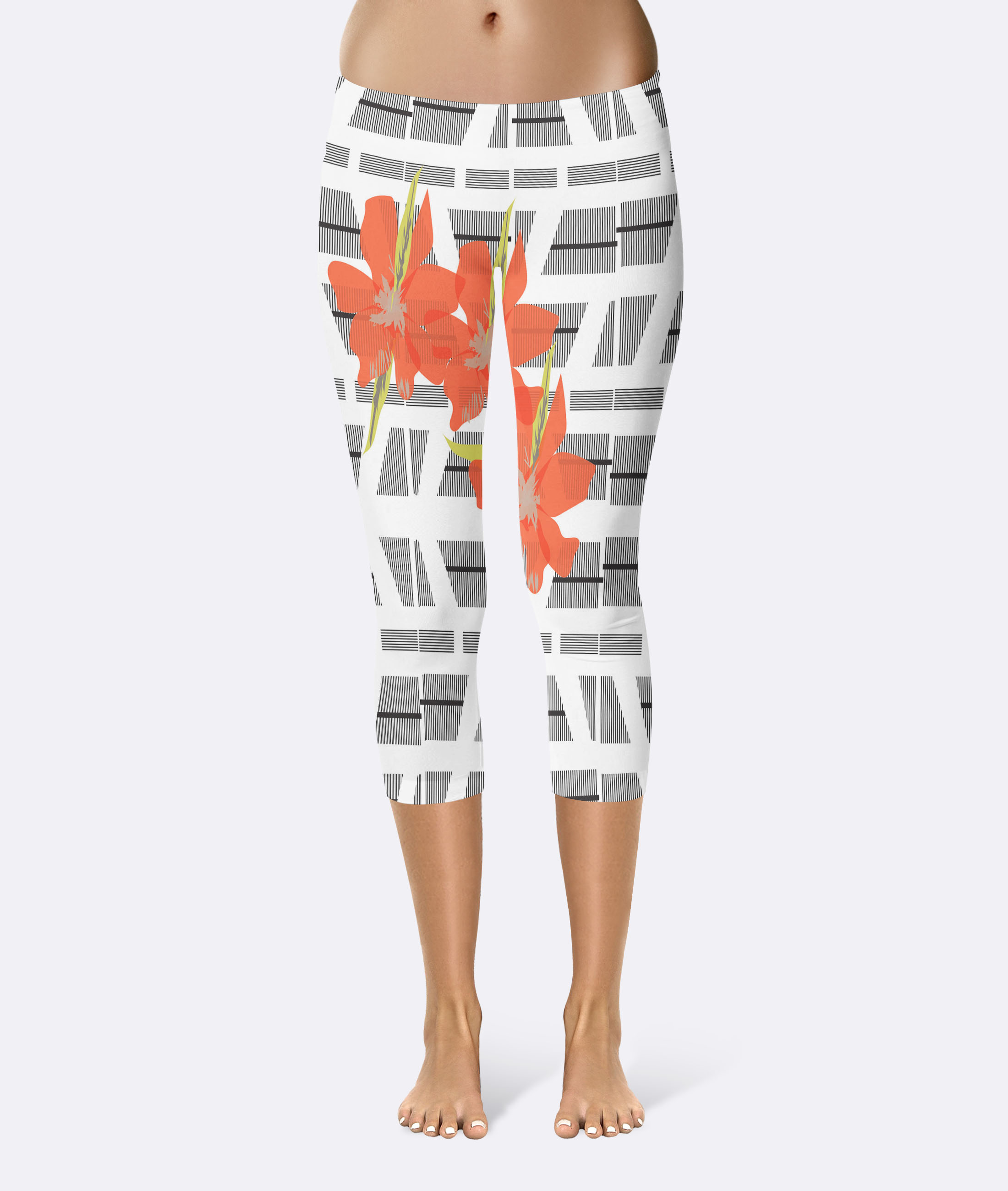 blaqck white stripe short flower