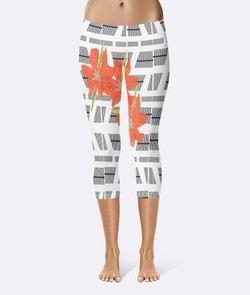 blaqck white stripe short flower