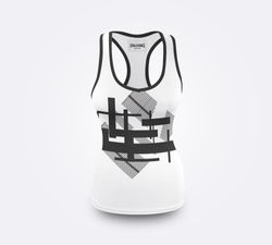 Front View Swim Black White label tank