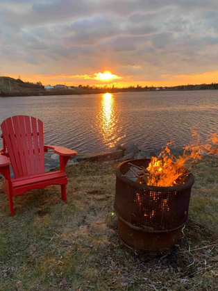Campfire by the lake