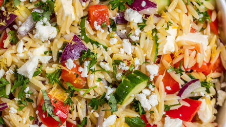 Lemon Orzo Salad with Feta Cheese