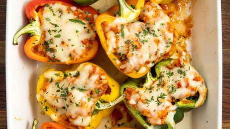 Chicken Parmesan Stuffed Peppers