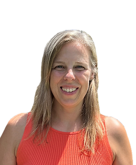 Nicola Anderson headshot. Long blonde hair, blue eyes and an orange top.
