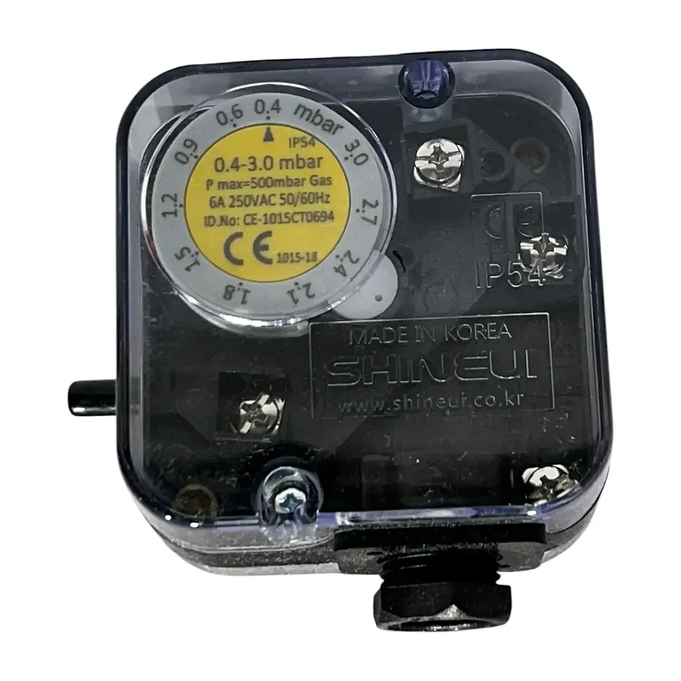 Shineui SGPS-3V gas pressure switch for industrial gas train and burner safety.