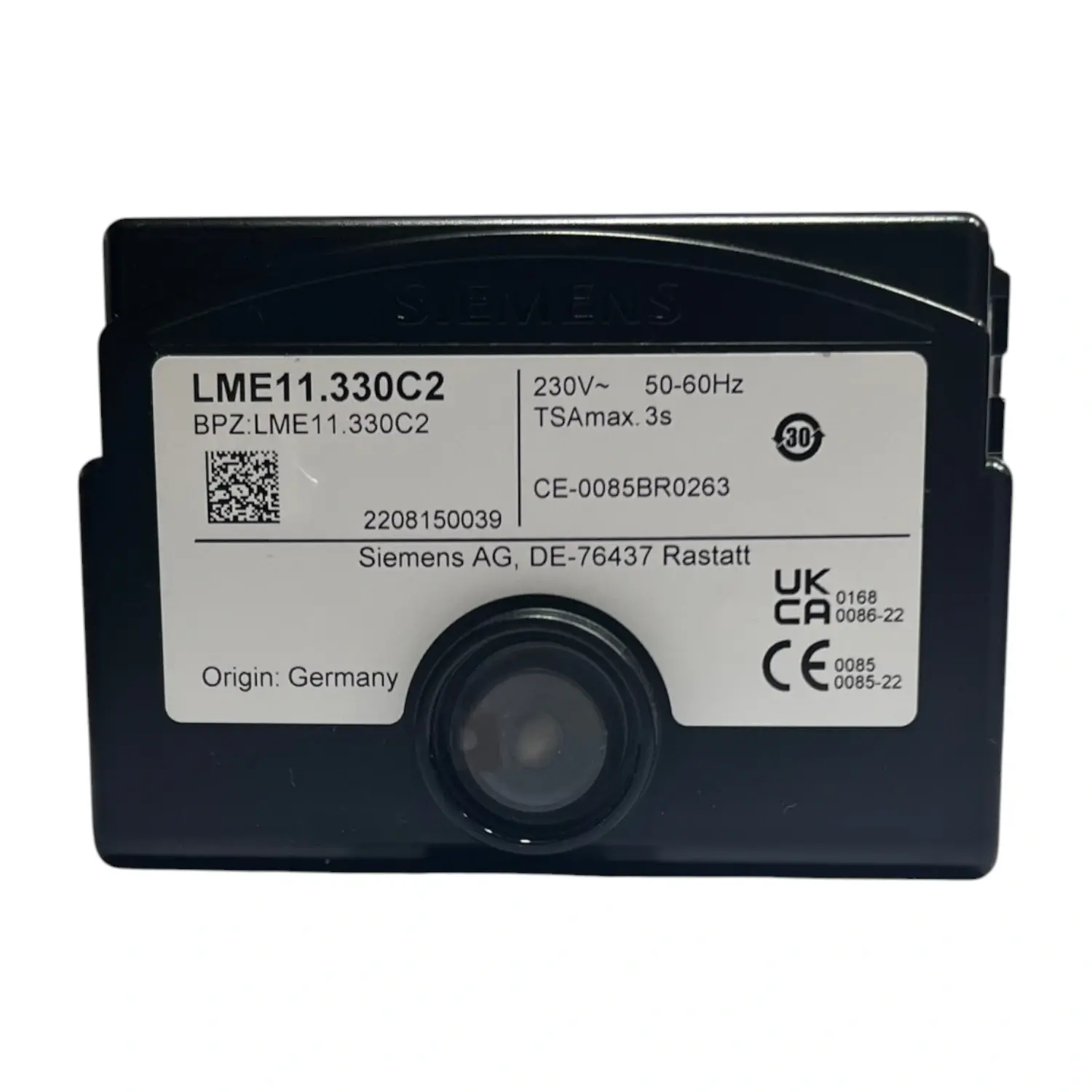 Siemens LME11.330C2 single stage burner sequence controller control box.