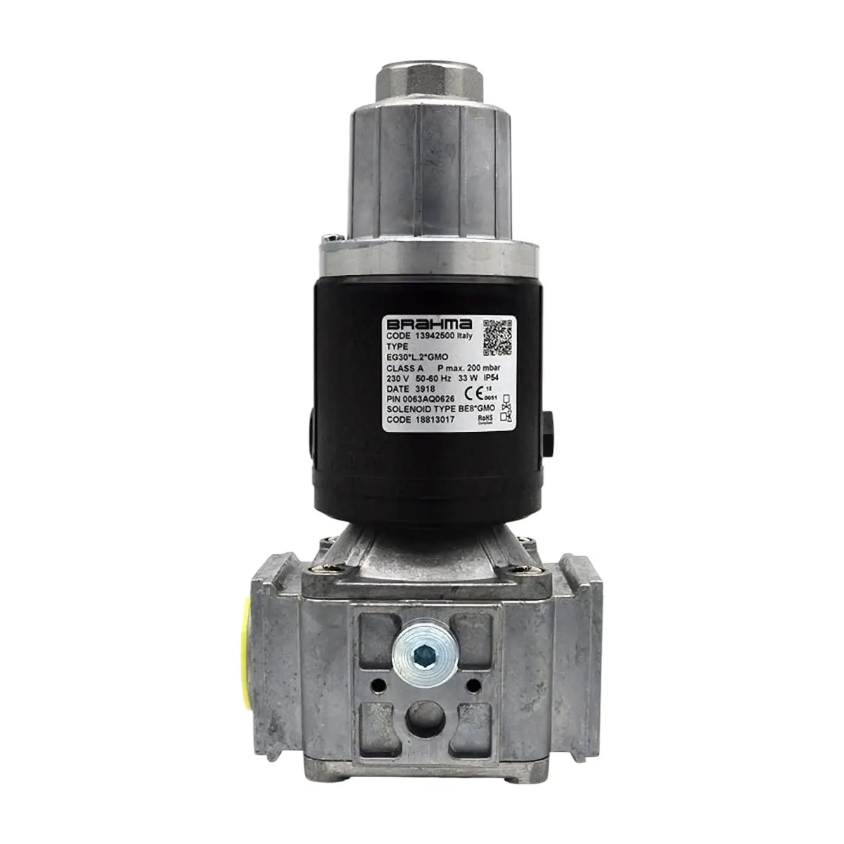 Brahma EG30L.2 GMO gas solenoid valve, 1 inch connection, 230VAC. Part 13942500.