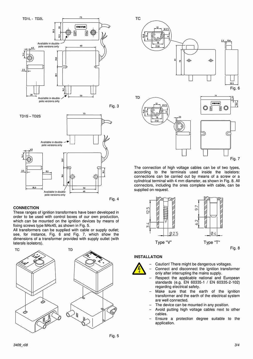 Thumbnail: Brahma technical manual page 3: Control box electrical wiring diagrams and terminal schema.
