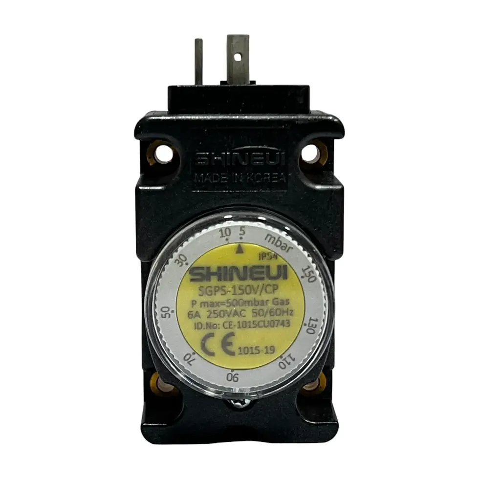 Shineui SGPS-150V/CP heavy duty gas pressure switch with plug connector.