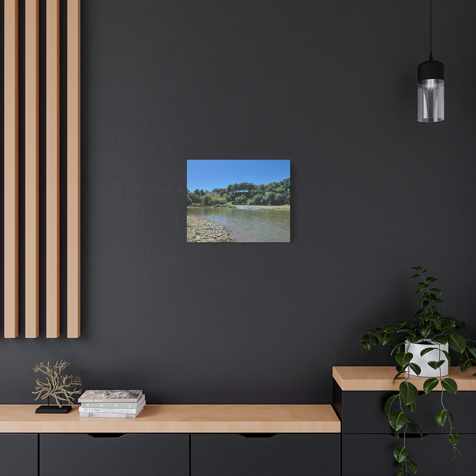 Thumbnail: Tranquil Riverbank Landscape Canvas — Sweet River Stretched Wall Art Series