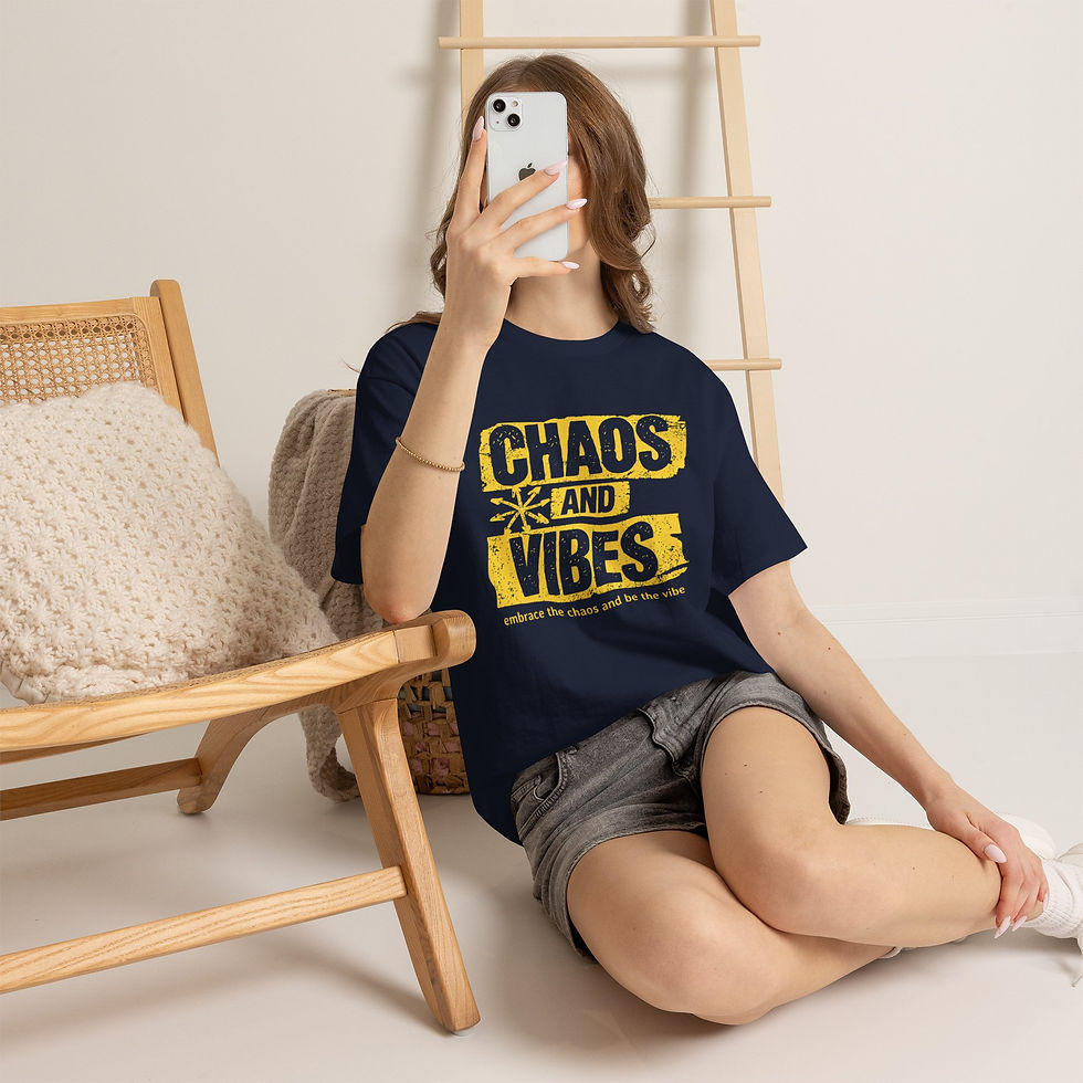 Thumbnail: CHAOS AND VIBES Unisex Heavy Cotton Tee