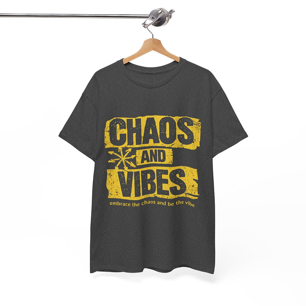 Thumbnail: CHAOS AND VIBES Unisex Heavy Cotton Tee