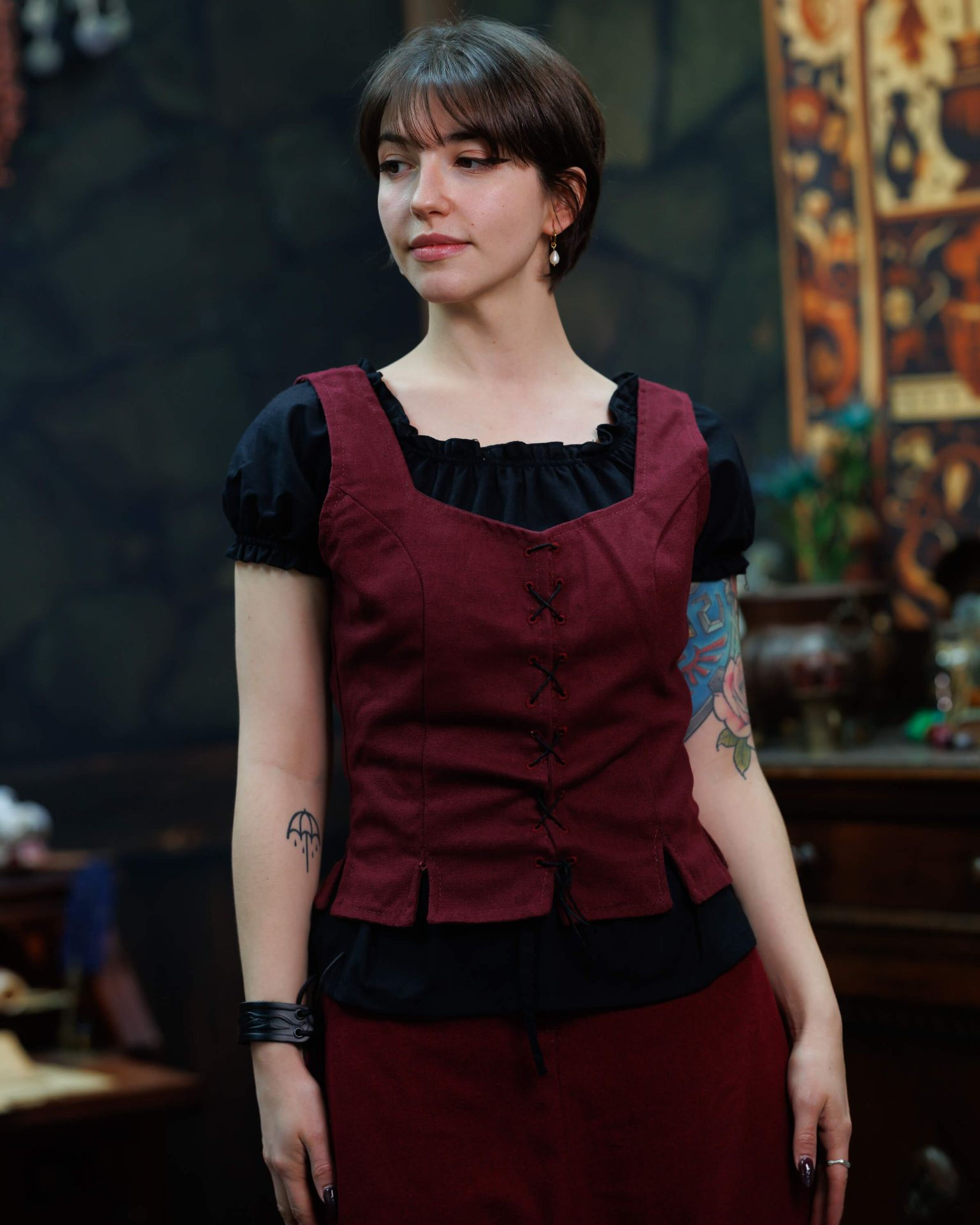Corsage TIKA - Bordeaux