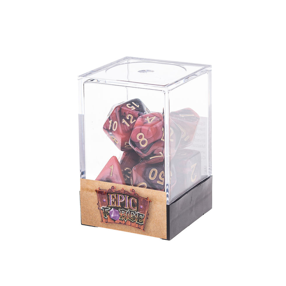 Miniature : EPIC FORGE - Set de 7 dés - Rouge et noir