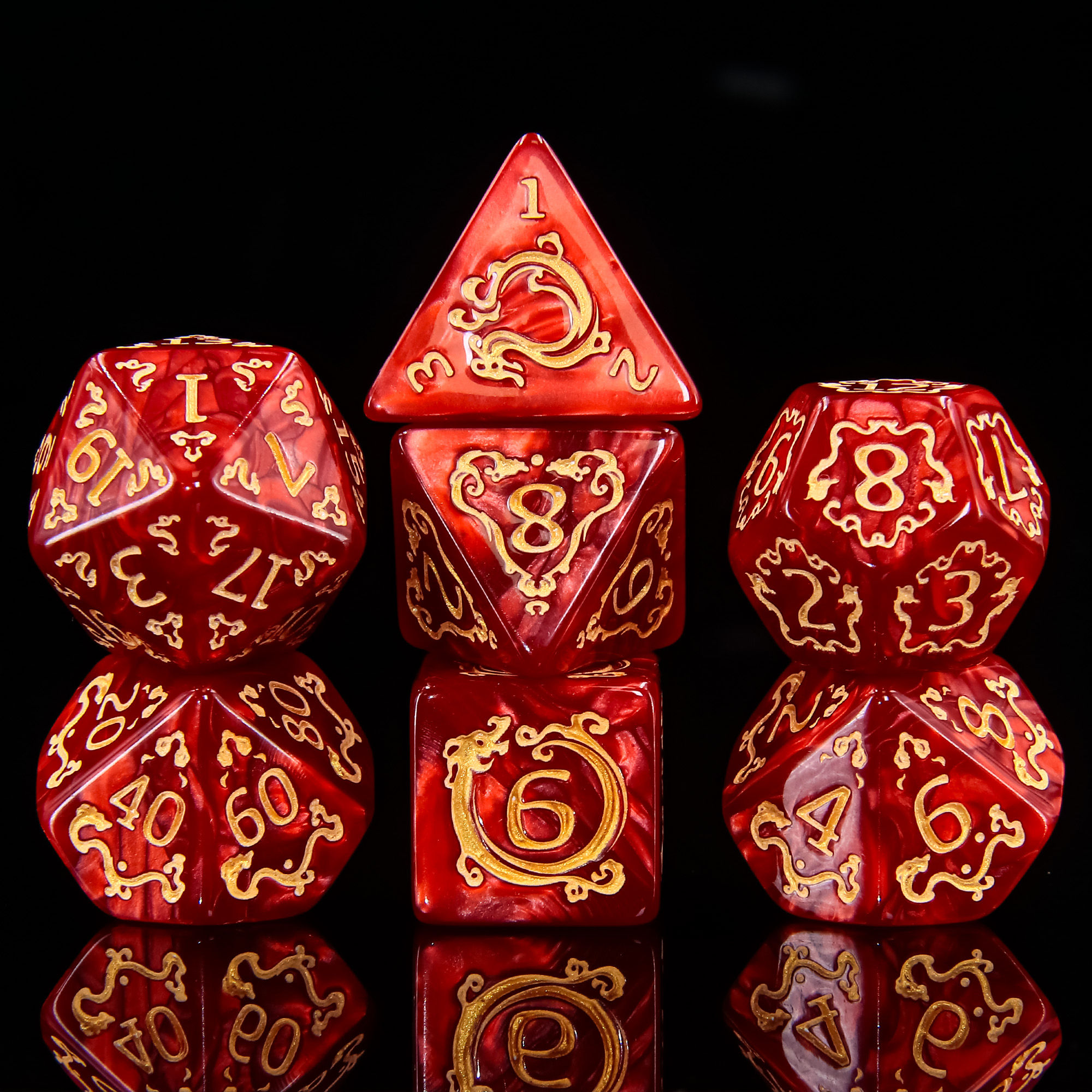 EPIC FORGE - Set de 7 dés -Auspicious Clouds-red