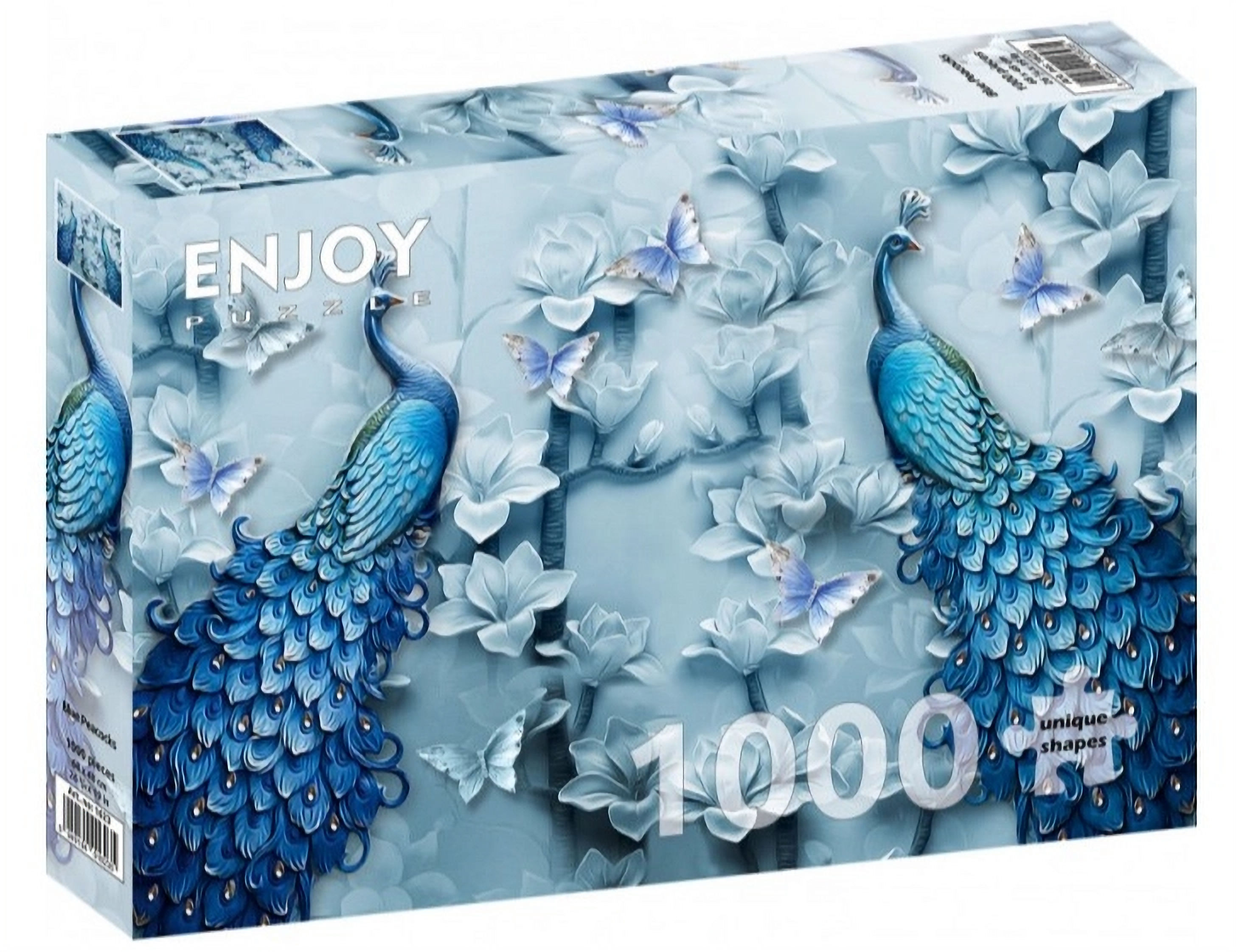 Puzzle 1000 pièces - BLUE PEACOCKS