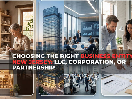 New Jersey business entity selection guide for LLC corporation and partnership