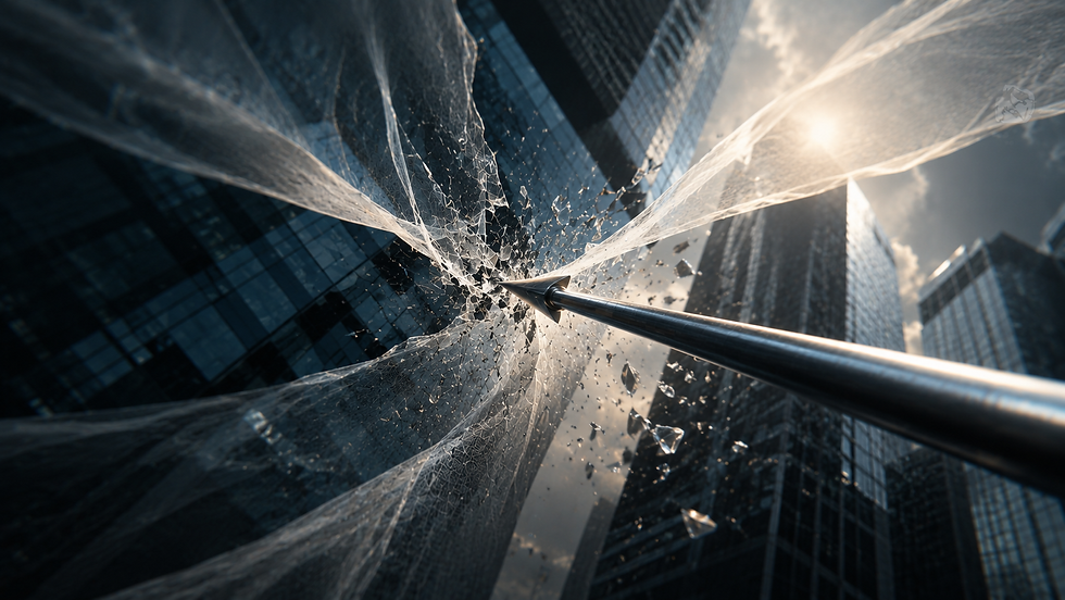 Shattered corporate veil illustration symbolizing personal liability for New Jersey small business owners