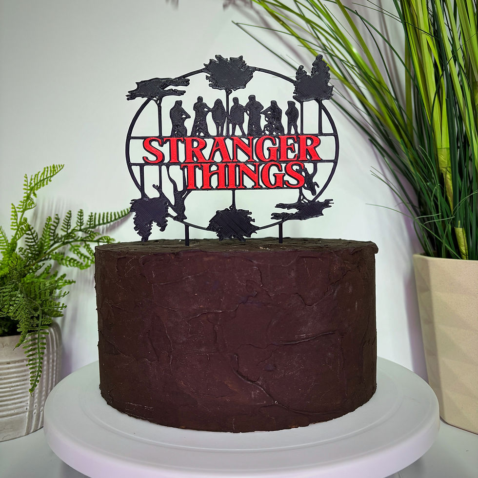 Thumbnail: Stranger Things Inspired Extra-In-Red Cake Toppers