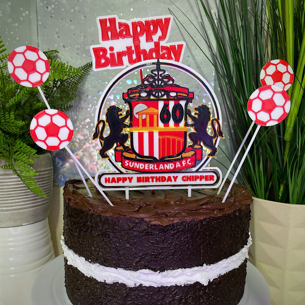 Thumbnail: Sunderland Football Inspired Cake Toppers