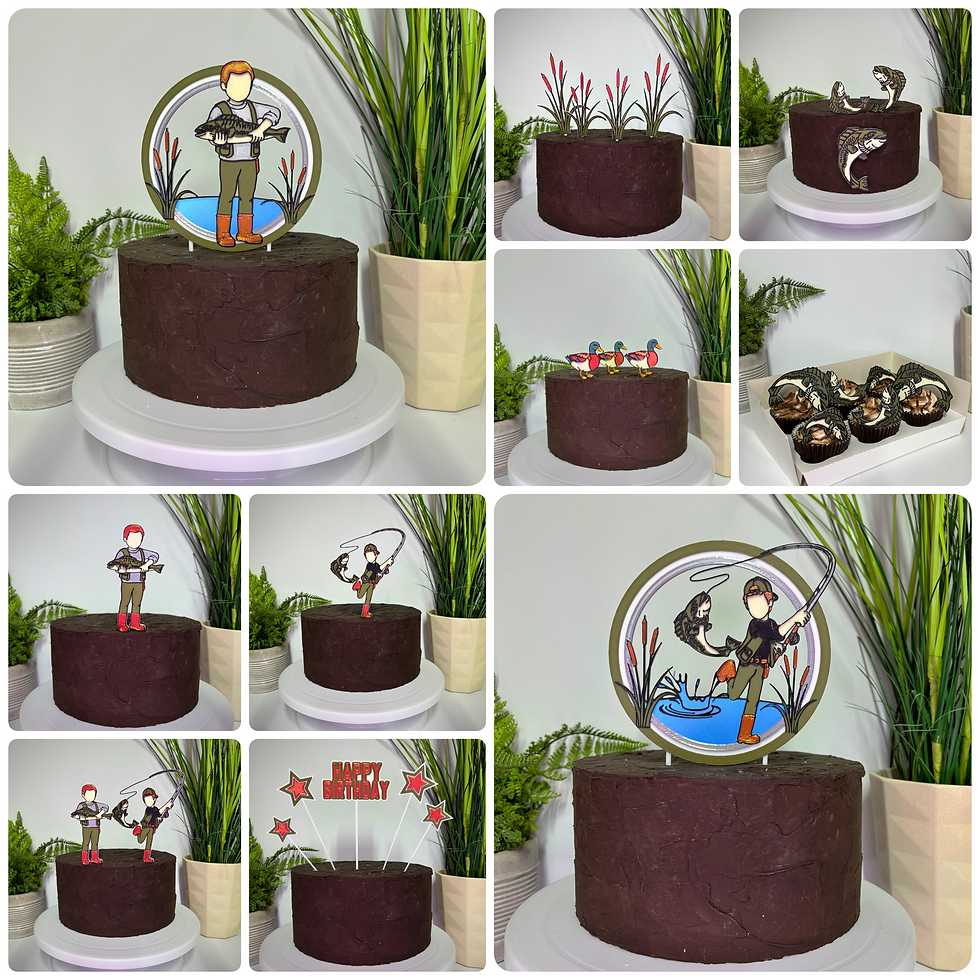 Fishing Inspired Extra Cake Toppers