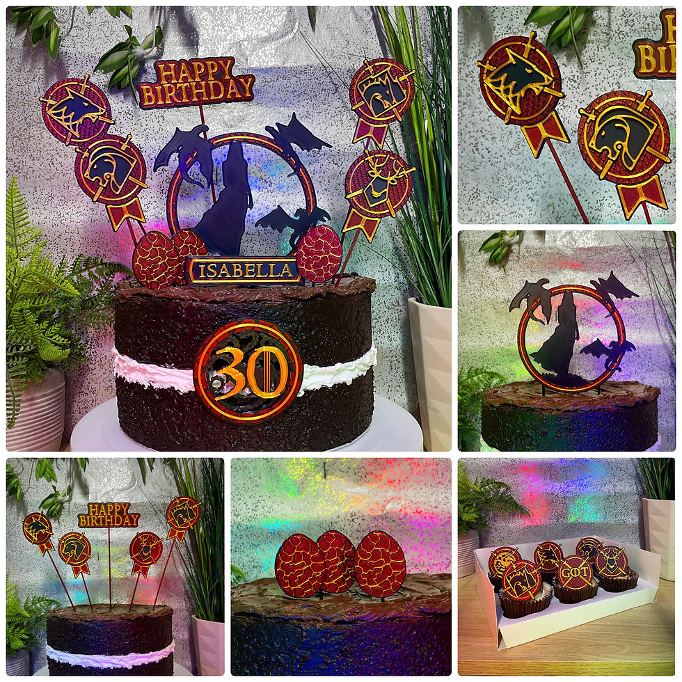 Game Of Thrones Mother Of Dragons Inspired Cake Toppers