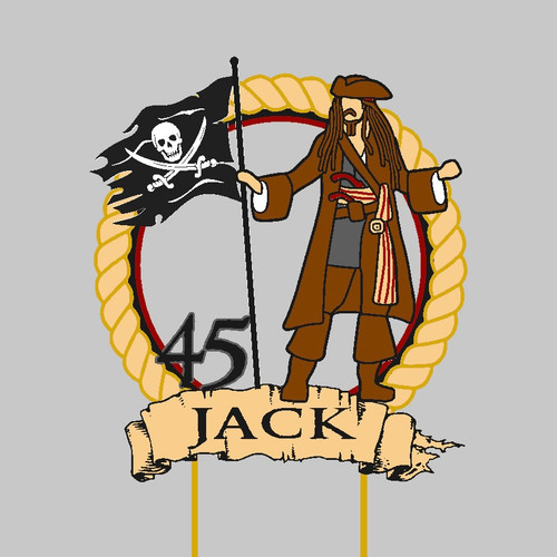 Pirates Of The Caribbean 5 Edible Birthday Cake Topper - A4 Size, Novelty Design