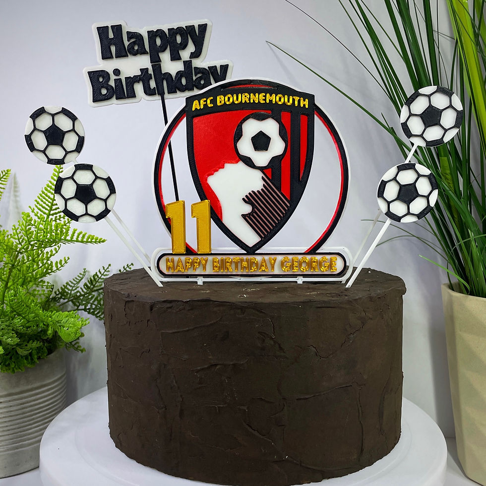 Thumbnail: AFC Bournemouth Football Inspired Cake Toppers