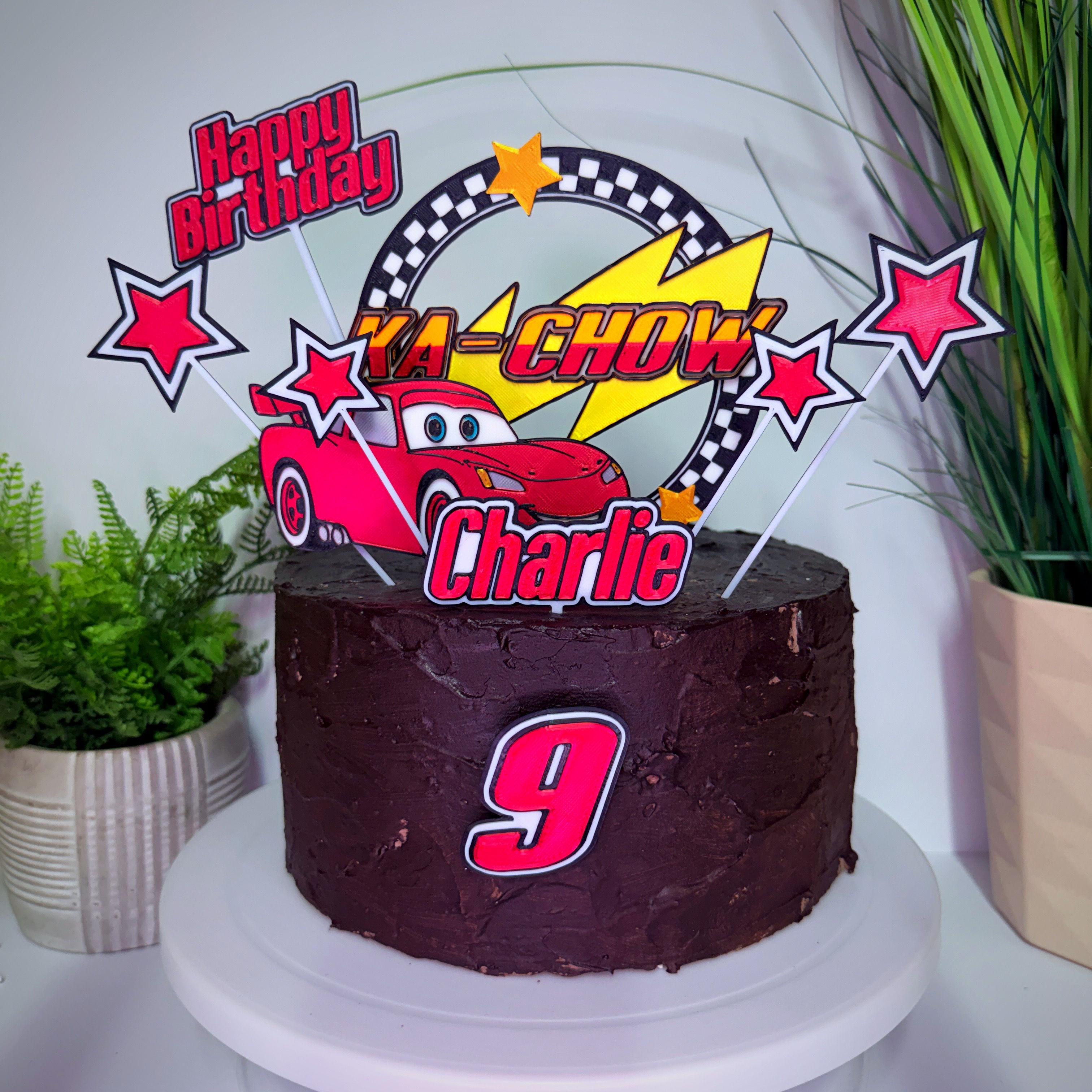 Cars Inspired McQueen Cake Toppers