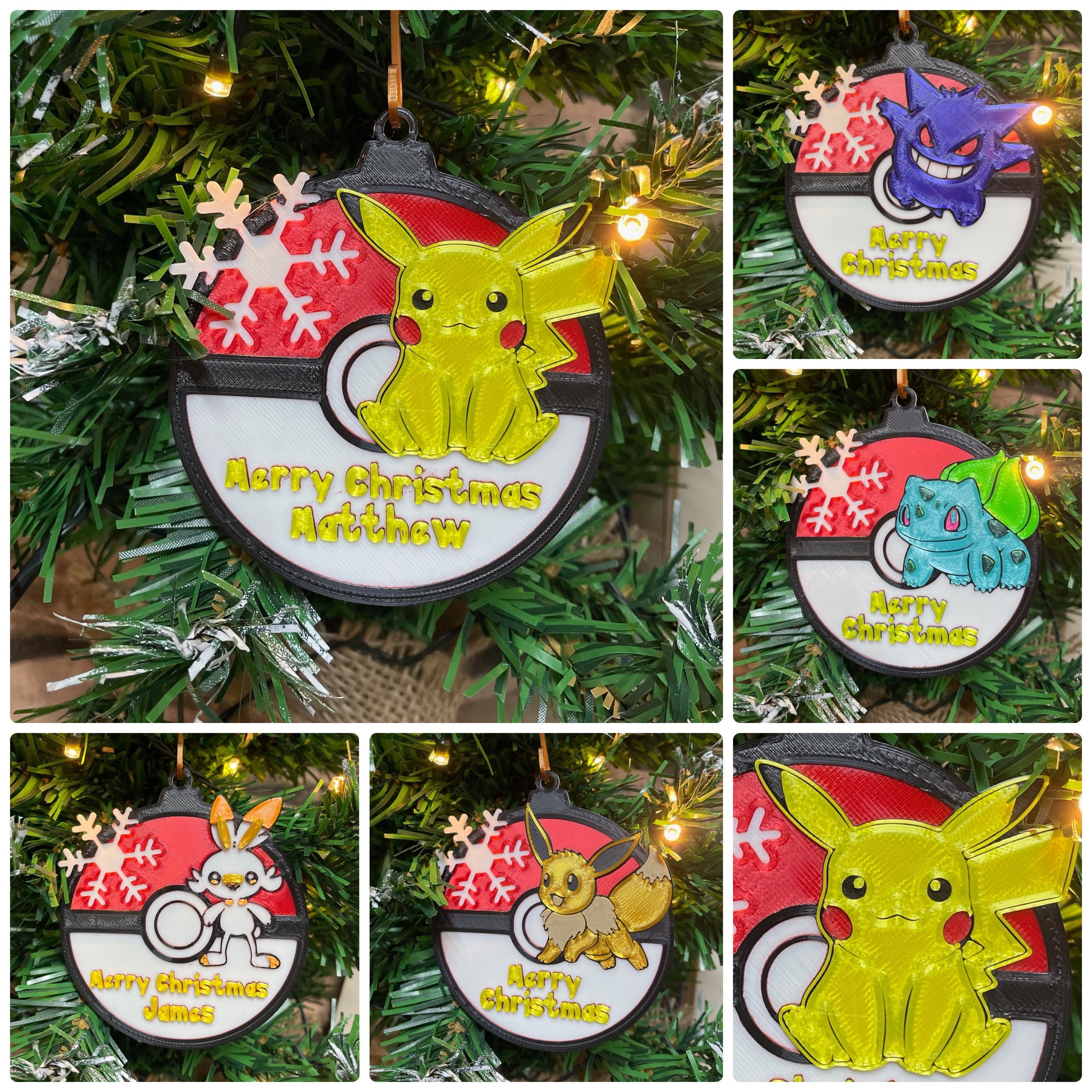 Pokemon Inspired Tree Decoration / Gift Tags
