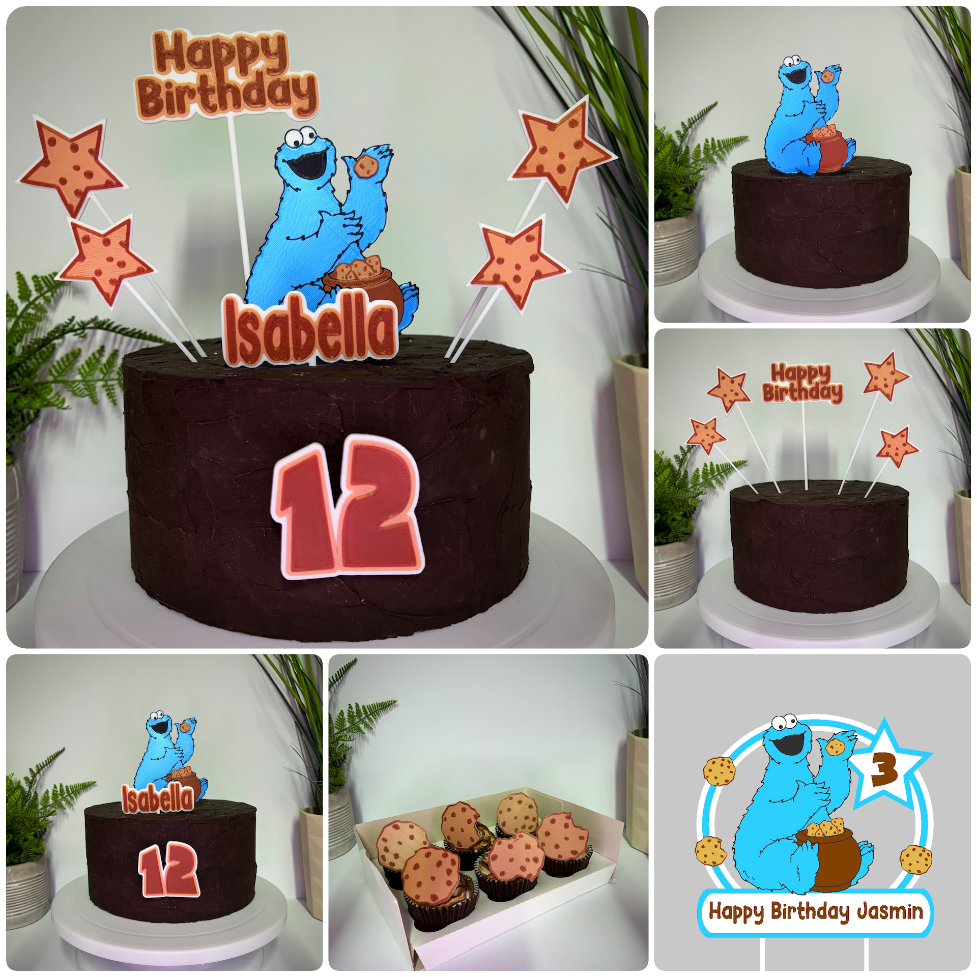 Cookie Monster Inspired Cake Toppers