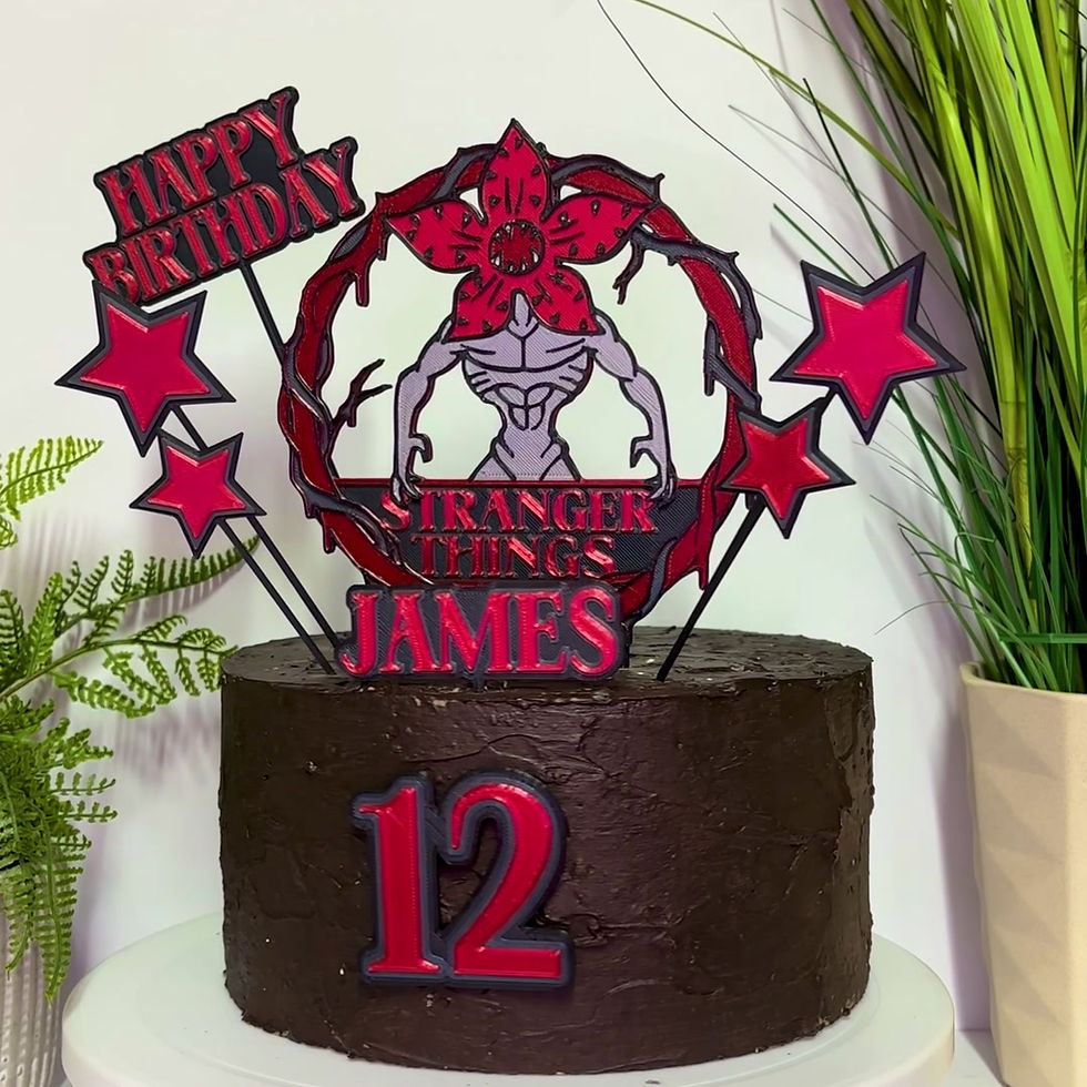 Thumbnail: Stranger Things Inspired Demogorgon Cake Toppers