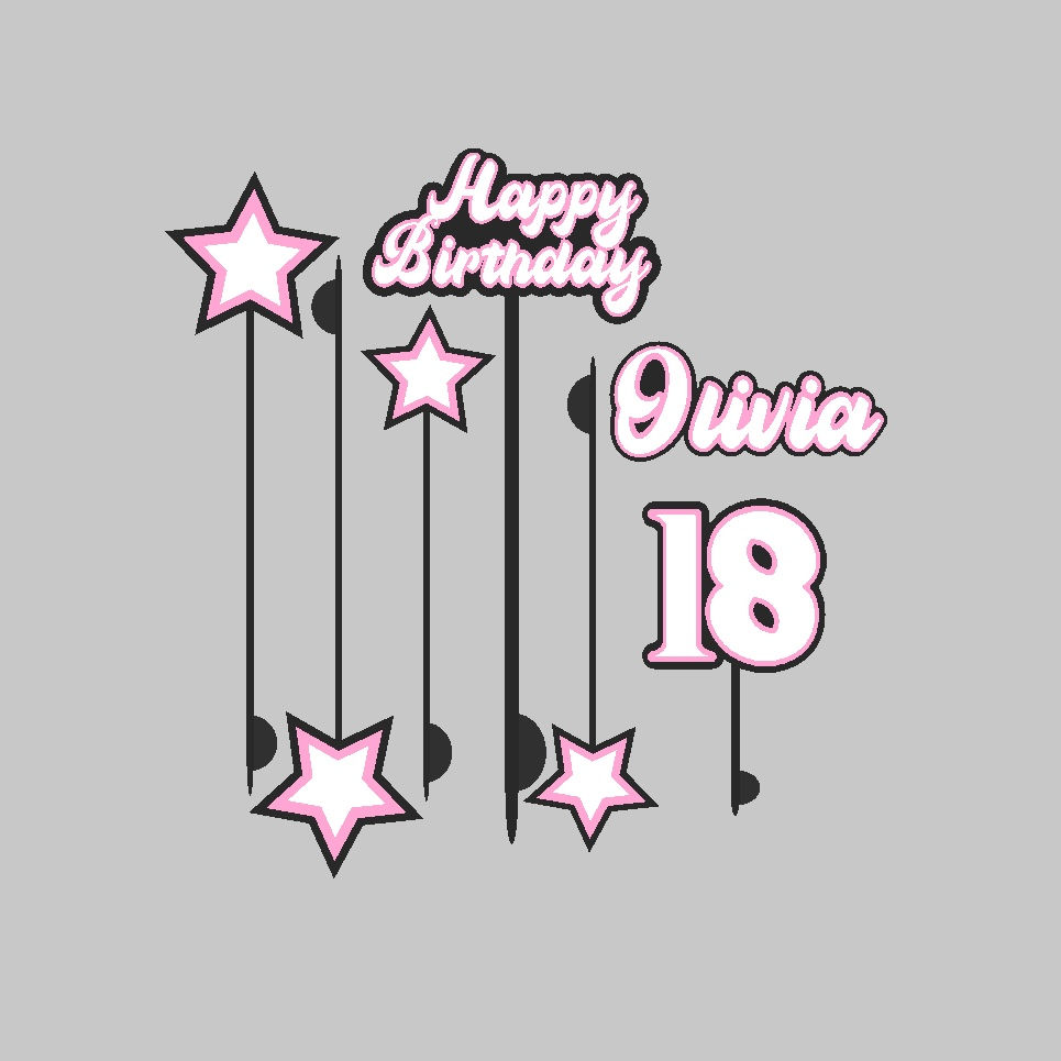 Thumbnail: Grease Inspired Ultimate Cake Topper - Pink Ladies