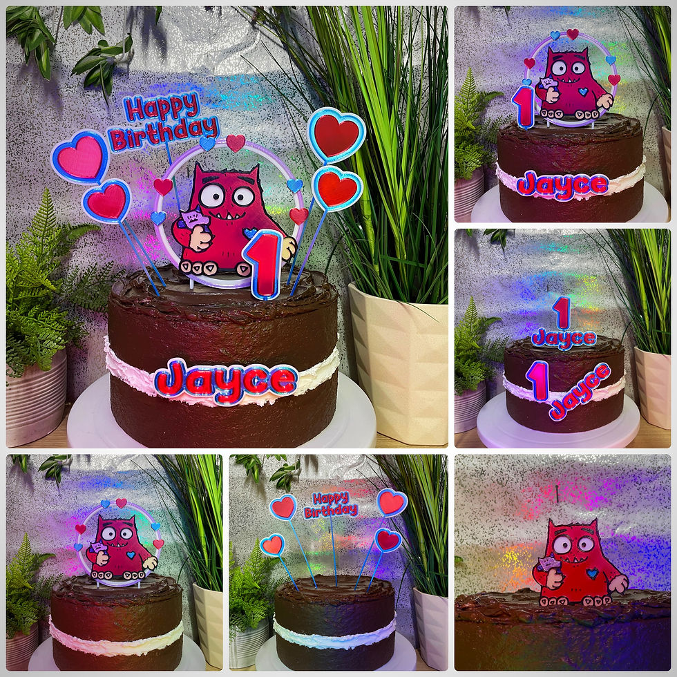 Love Monster Inspired Cake Toppers