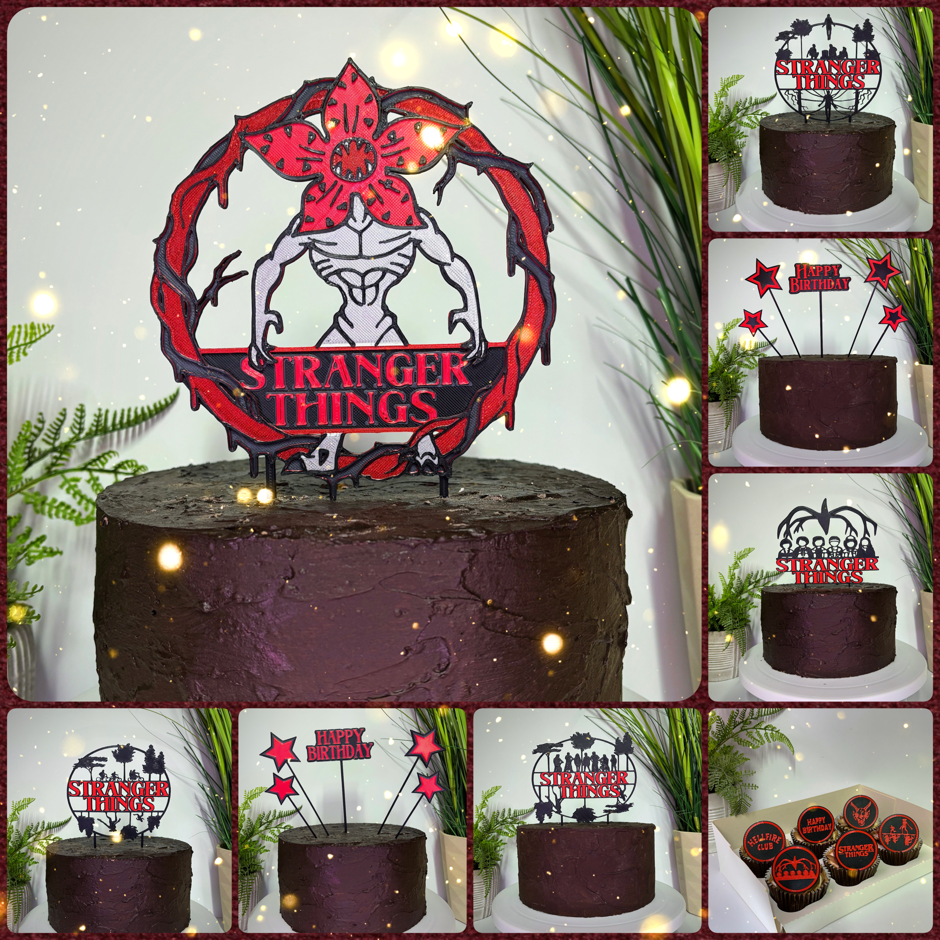 Stranger Things Inspired Extra-In-Red Cake Toppers