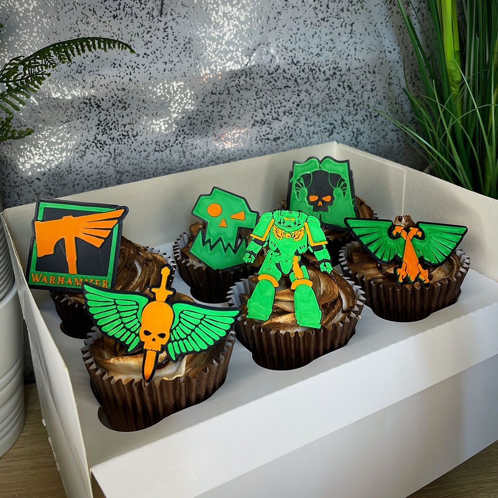 Thumbnail: Warhammer Inspired Cake Toppers - Green