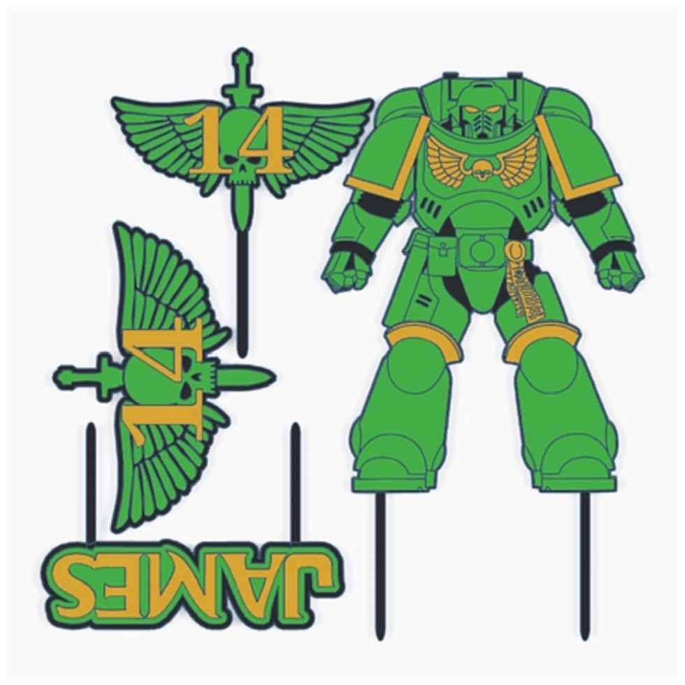 Thumbnail: Warhammer Inspired Cake Toppers - Green
