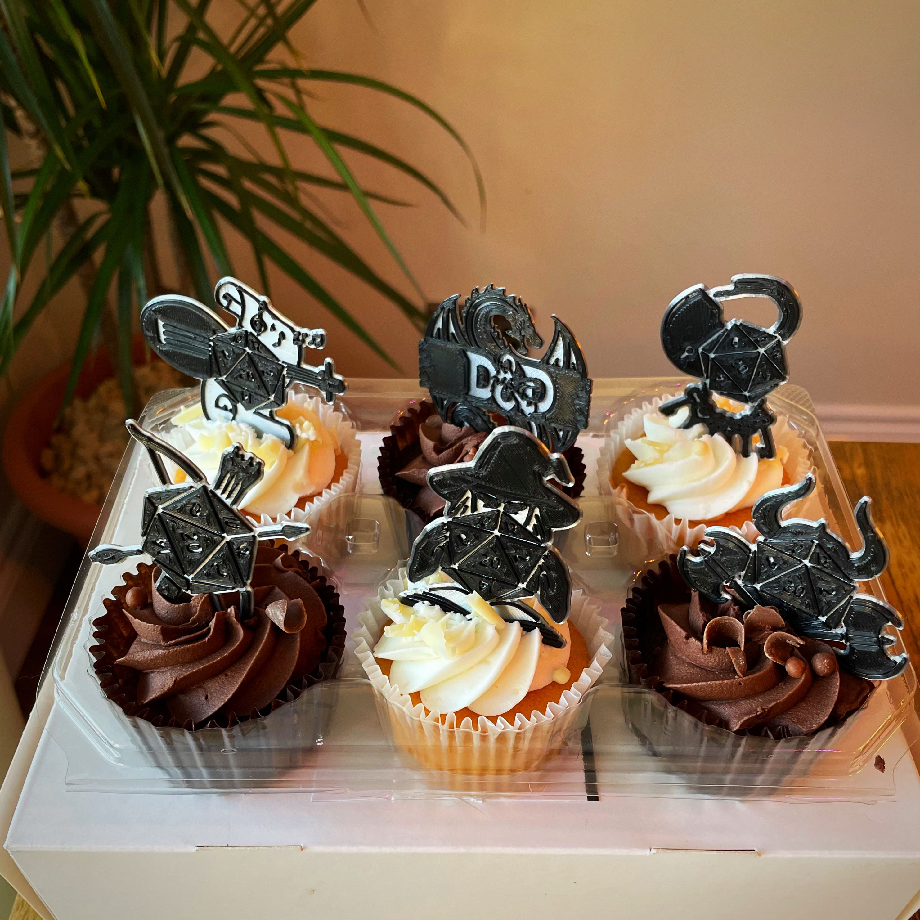 D20 Classes Inspired Cupcake Toppers