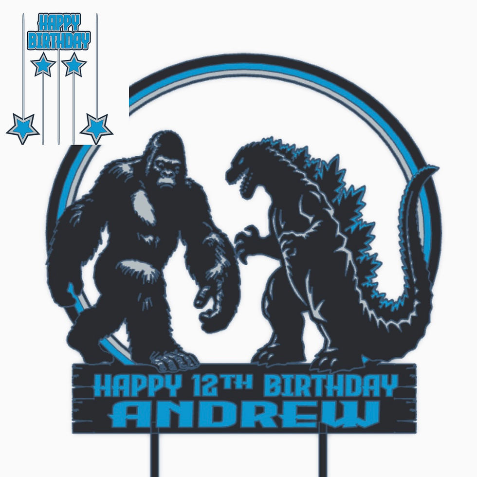 Thumbnail: Godzilla v King Kong Inspired Cake Toppers