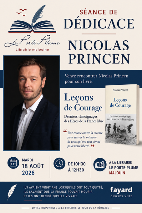 Dédicace "Leçons de Courage – Derniers témoignages des Héros de la France libre"